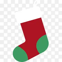 红色扁平化圣诞袜