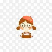 戴眼镜的小女孩