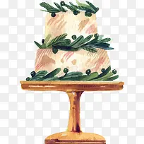 树叶装饰婚礼蛋糕