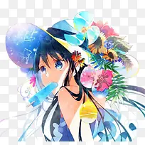 彩色的小美女