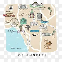 洛杉矶地图图案
