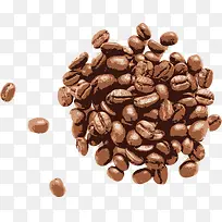 手绘棕色咖啡咖啡豆
