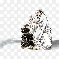 中国风古人品茶图案