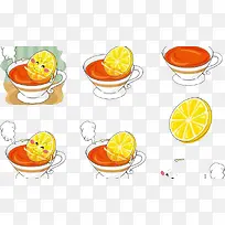 手绘柠檬红茶表情包素材