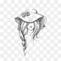 素描美女