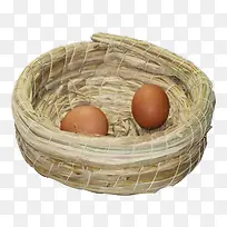 两个鸡蛋在里面的鸟窝