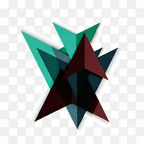 抽象炫彩几何立体块三角