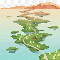 山水中的马路