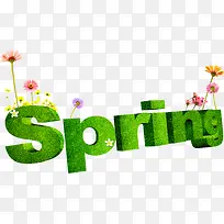 绿色spring地球海报模板