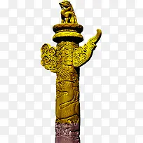 金色中式雕塑守卫