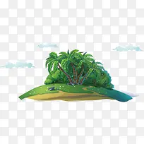 卡通绿色小岛