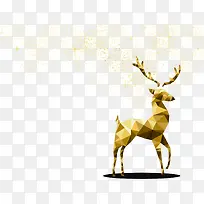 圣诞节金色折纸麋鹿