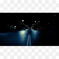 公路夜晚宽屏黑色