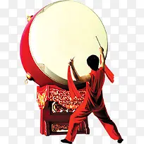 高清国庆节击鼓海报