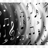 黑白花丝绸表面创意元素音符