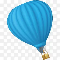 蓝色国庆热气球装饰设计矢量