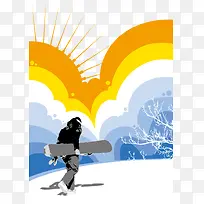 滑雪海报素材