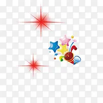 五彩星星圣诞装饰图片素材