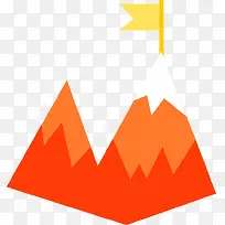 卡通扁平山火山旗帜
