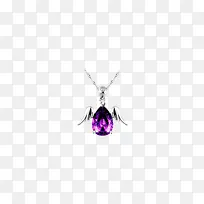 紫色水滴形水晶吊坠