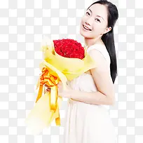 韩式美女玫瑰花束捧花