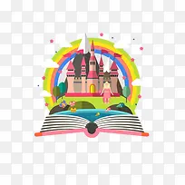 书里的城堡矢量图