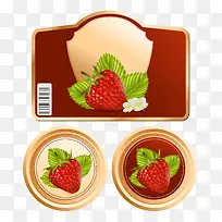 草莓标签矢量图