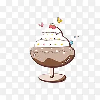 咖啡色卡通冰淇淋装饰图案