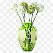 绿色玻璃花瓶装饰摆件