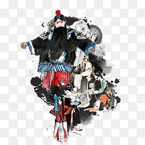 手绘的戏曲演员