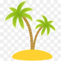 夏日海景椰树卡通