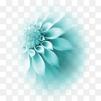 淡蓝色花朵装饰图案免抠素材