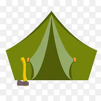 卡通绿色的帐篷设计