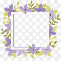 紫色绿色鲜花花框