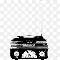 黑白复古收音机