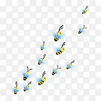 卡通绘画一群小蜜蜂