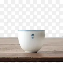 白瓷双线印字茶杯