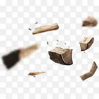 木块碎落的木块