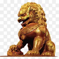 金色石狮子装饰图案