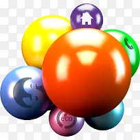 彩色立体球体