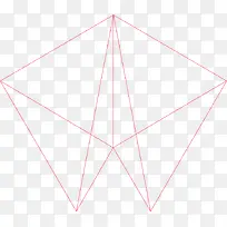 红色线条几何体