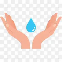 简约双手呵护水资源矢量图