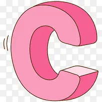 粉色立体英文字母C