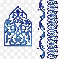 蓝色伊斯兰传统图案装饰