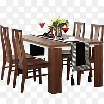 实木质感厨房餐桌椅