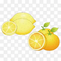 橙子柠檬矢量素材
