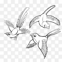 卡通手绘飞翔的小鸟