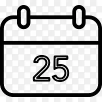 25天的日历页图标