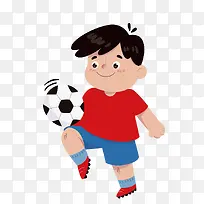 踢足球的小男孩矢量图