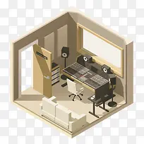 矢量录音棚效果图